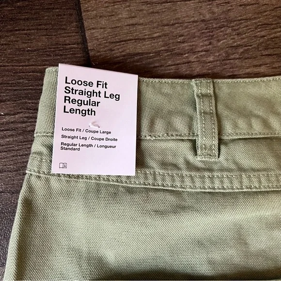 Nike Men's Life Double Knee Panel Pants Loose Fit Green Waist 34 DQ5179-386 NEW